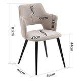 Lot de 2 fauteuils de salle à manger scandinaves avec accoudoirs en tissu beige - AKANJI