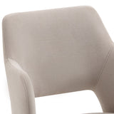 Lot de 2 fauteuils de salle à manger scandinaves avec accoudoirs en tissu beige - AKANJI