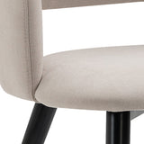 Lot de 2 fauteuils de salle à manger scandinaves avec accoudoirs en tissu beige - AKANJI