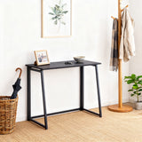 Bureau/table d'ordinateur industriel pliable en bois et en métal noir - ASCOLI