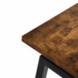 Bureau/table d'ordinateur industriel pliant avec 4 roulettes en bois et en métal noir - ASCOLI