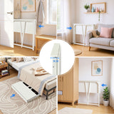 Ensemble avec bureau pliable blanc à roulettes et fauteuil en velours côtelé beige ââ‚?ASCOLI & ROSS