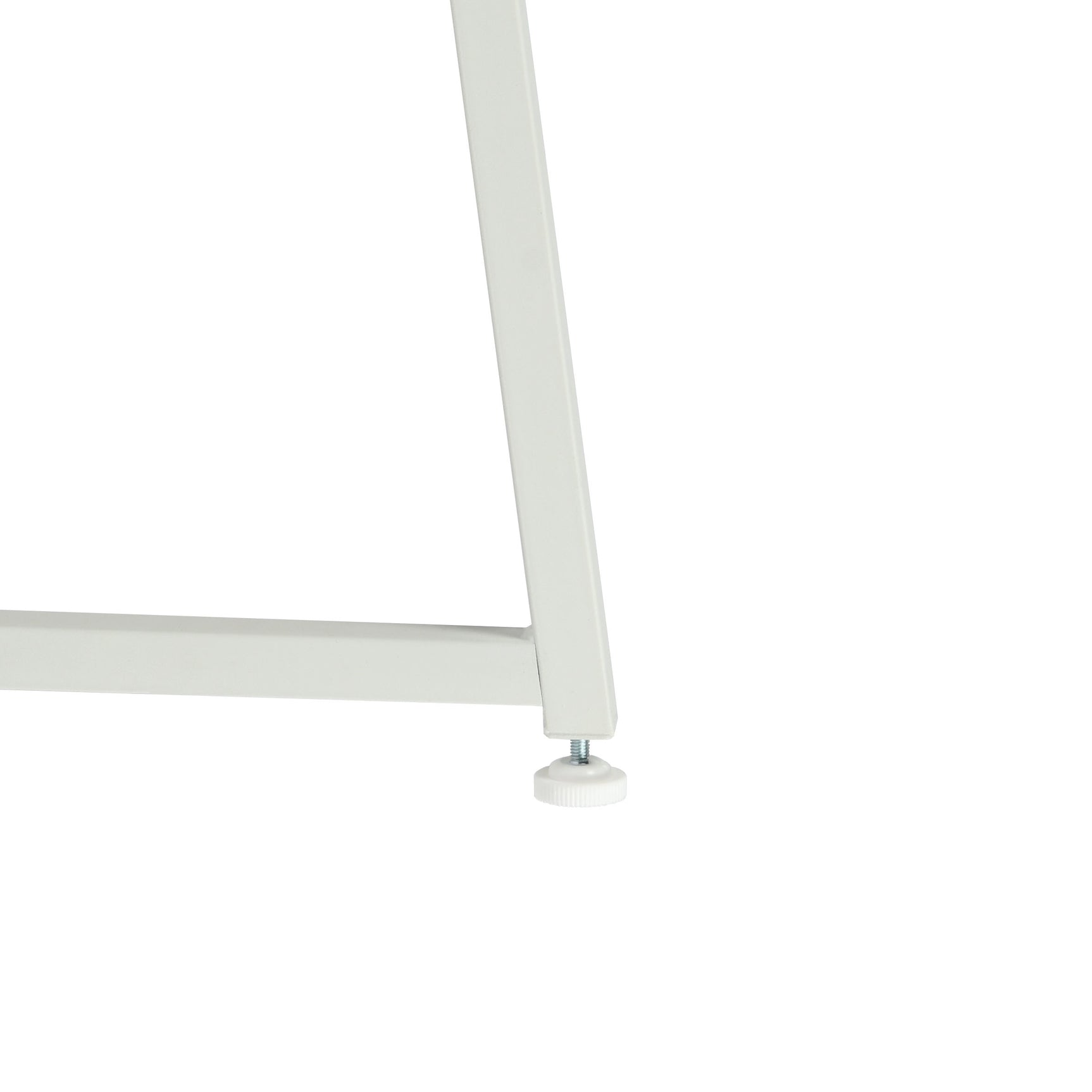 Bureau/table d'ordinateur pliant scandinave avec 4 roulettes en bois blanc et en métal blanc - ASCOLI