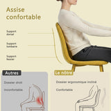 Lot de 8 chaises de salle à manger en tissu jaune doux, chaises de détente avec dossier et pieds métalliques assortis scandinave - CHARLTON