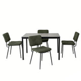 Round Table Table Table Table Timber Ø80 cm with 4 black velvet chairs, modern and comfortable style