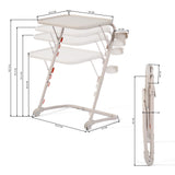 Foldable side table for laptop, adjustable sofa adjustable sofa with tilting tray and cup holder-baseline