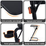 Table d’appoint pliable pour ordinateur portable, bout de canapé réglable en hauteur avec plateau inclinable et porte-gobelet - BASELINE