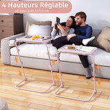Foldable side table for laptop, adjustable sofa adjustable sofa with tilting tray and cup holder-baseline