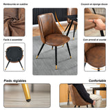 Lot de 2 chaises de salle à manger industrielles en suédine - SMEG