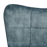Scandinavian armchair with blue velvet armrests with stitching - bogdan