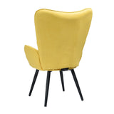 Fauteuil scandinave avec accoudoirs en tissu jaune à surpiqûres - BOGDAN