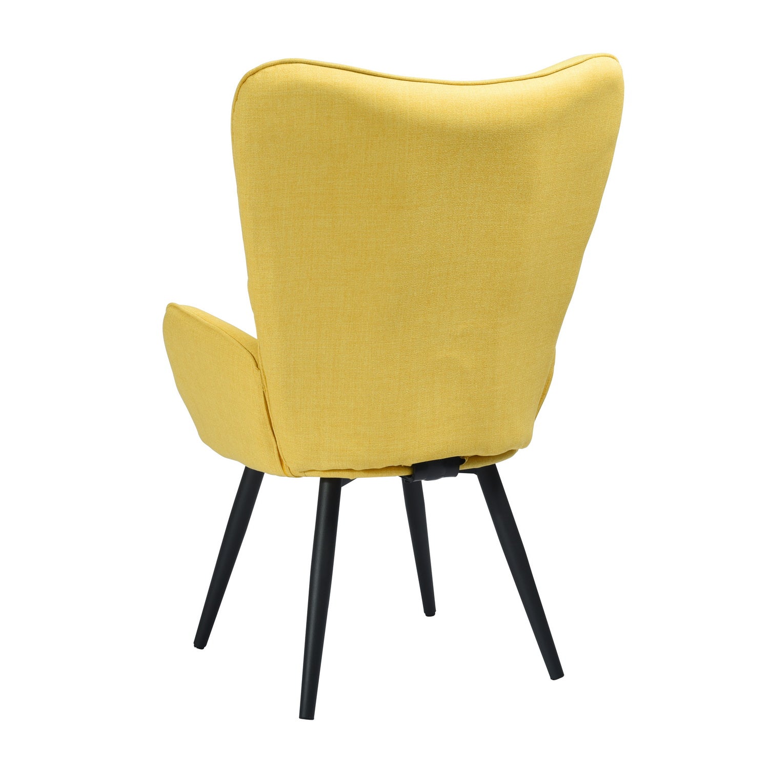 Fauteuil scandinave avec accoudoirs en tissu jaune à surpiqûres - BOGDAN