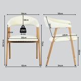 Set von 2 skandinavischen Esszimmer Sesseln mit beige Stoffarmlehnen - Cromwell