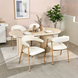 Set von 2 skandinavischen Esszimmer Sesseln mit beige Stoffarmlehnen - Cromwell