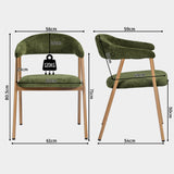 Set von 2 skandinavischen Esszimmer Sesseln mit beige Stoffarmlehnen - Cromwell
