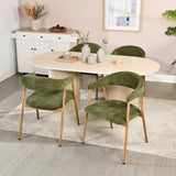 Set von 2 skandinavischen Esszimmer Sesseln mit beige Stoffarmlehnen - Cromwell