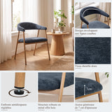 Set von 2 skandinavischen Esszimmer Sesseln mit beige Stoffarmlehnen - Cromwell