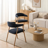 Set von 2 skandinavischen Esszimmer Sesseln mit beige Stoffarmlehnen - Cromwell