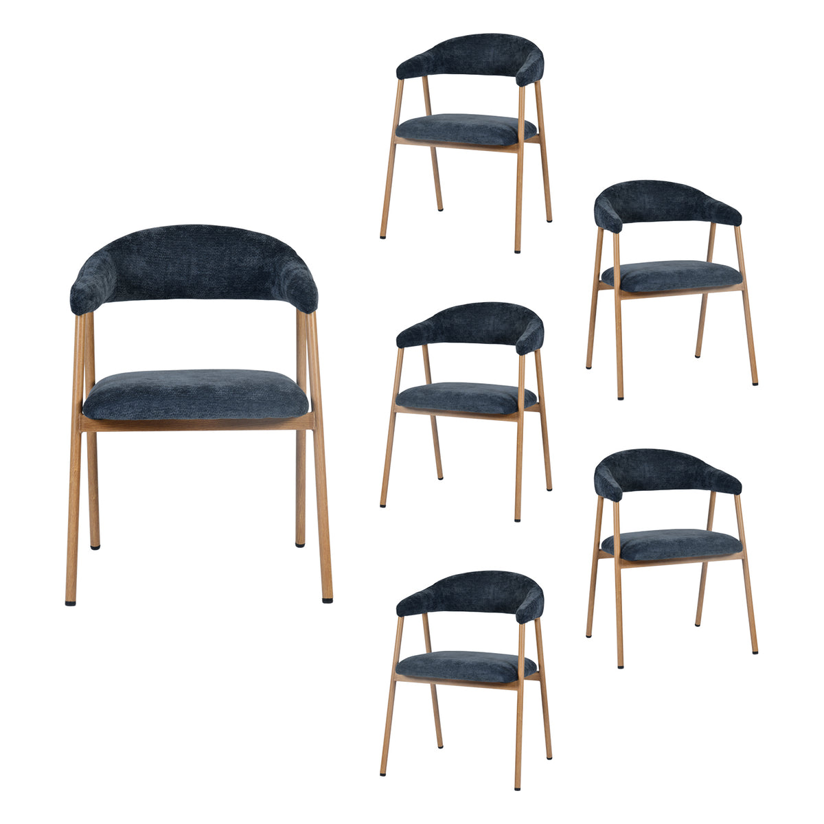 Set von 2 skandinavischen Esszimmer Sesseln mit beige Stoffarmlehnen - Cromwell
