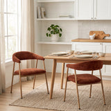 Set von 2 skandinavischen Esszimmer Sesseln mit beige Stoffarmlehnen - Cromwell