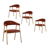 Set of 2 Scandinavian dining room armchairs with beige fabric armrests - Cromwell