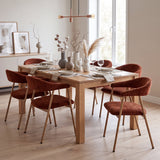 Set von 2 skandinavischen Esszimmer Sesseln mit beige Stoffarmlehnen - Cromwell