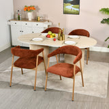 Set von 2 skandinavischen Esszimmer Sesseln mit beige Stoffarmlehnen - Cromwell