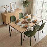 Lot de 4 chaises de salle à manger en tissu vert doux, chaises de détente avec dossier et pieds métalliques assortis scandinave - CHARLTON