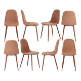 Lot de 8 chaises de salle à manger en tissu rouge doux, chaises de détente avec dossier et pieds métalliques assortis scandinave - CHARLTON