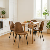 Set of 4 industrial dining chairs in suede - Charlton