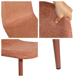 Lot de 4 chaises de salle à manger en tissu rouge doux, chaises de détente avec dossier et pieds métalliques assortis scandinave - CHARLTON