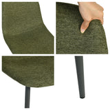 Lot de 4 chaises de salle à manger en tissu vert doux, chaises de détente avec dossier et pieds métalliques assortis scandinave - CHARLTON