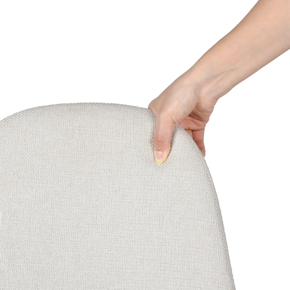 Set mit 4 skandinavischen Esszimmerstühlen aus beigem Stoff – CHARLTON