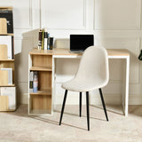 Set mit 4 skandinavischen Esszimmerstühlen aus beigem Stoff – CHARLTON