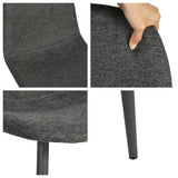 Lot de 4 chaises de salle à manger en tissu gris doux, chaises de détente avec dossier et pieds métalliques assortis scandinave - CHARLTON