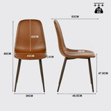 Lot de 2 chaises de salle à manger industriel en PU avec pieds en métal noir, marron - CHARLTON PU