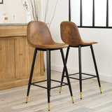 Set von 4 Industrial Bar Stools mit schwedischem Dossier - Charlton Bar