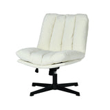 Drehbarer, verstellbarer Freizeitsessel mit Armlehnen aus beigem Cord – DUROTHIL