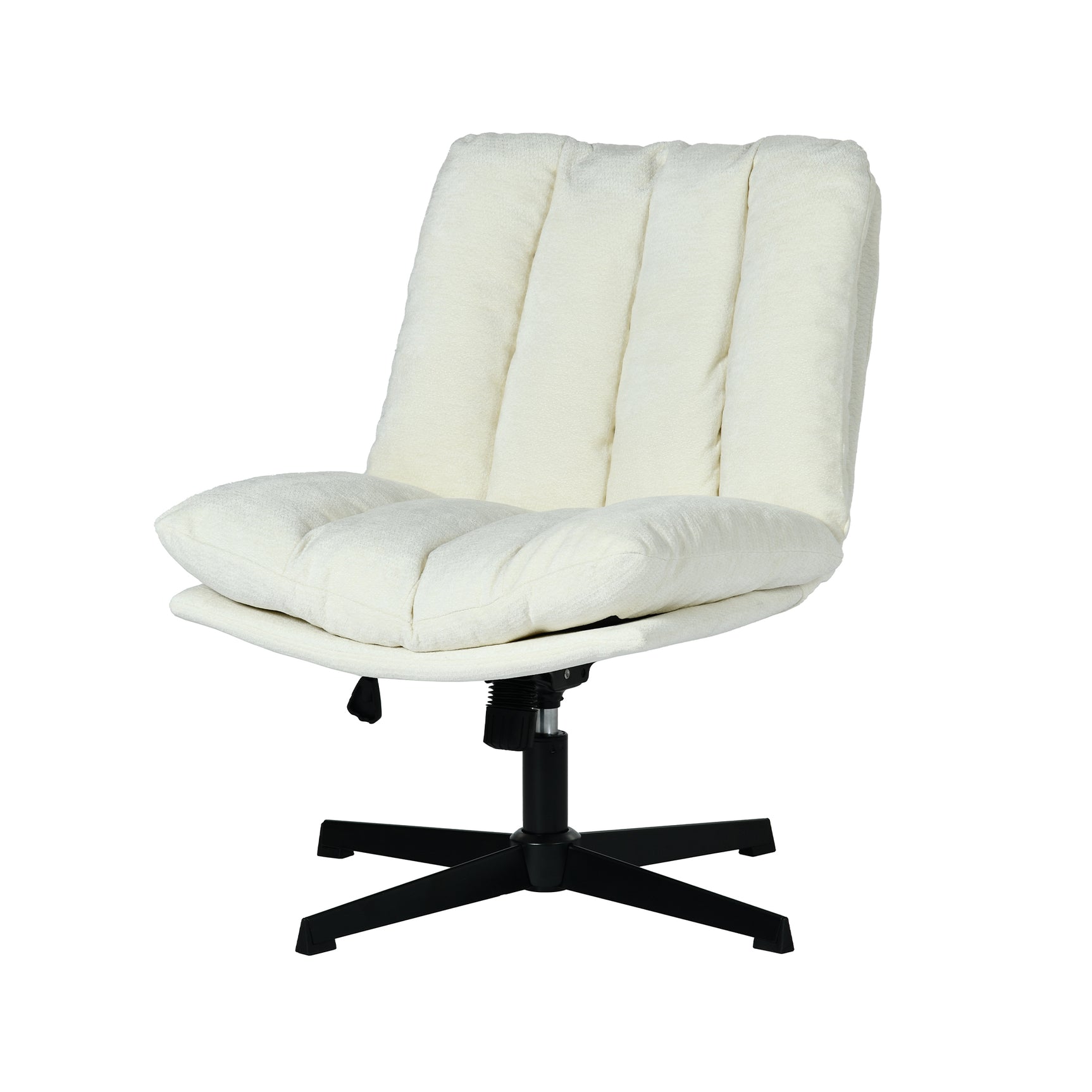 Drehbarer, verstellbarer Freizeitsessel mit Armlehnen aus beigem Cord – DUROTHIL