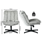 Fauteuil de relaxation réglable et pivotant avec accoudoirs et assise épaisse en chenille gris - CONFOD