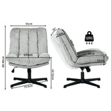 Drehbarer, verstellbarer Freizeitsessel mit Armlehnen aus beigem Cord – DUROTHIL