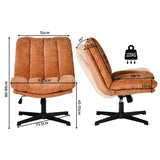 Drehbarer, verstellbarer Freizeitsessel mit Armlehnen aus beigem Cord – DUROTHIL