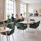 Set von 2 skandinavischen Esszimmer Sesseln mit beige Stoffarmlehnen - Cromwell