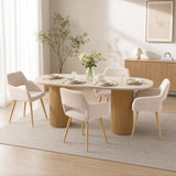 Set von 4 skandinavischen Esszimmer Sesseln mit beige Samtarmlehnen - Cromwell Cord