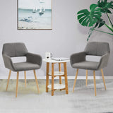 Set aus 4 skandinavischen Esszimmersesseln mit grauen Cord-Armlehnen – CROMWELL CORDUROY