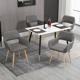 Set aus 4 skandinavischen Esszimmersesseln mit grauen Cord-Armlehnen – CROMWELL CORDUROY