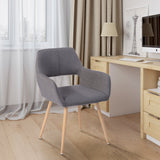 Set aus 4 skandinavischen Esszimmersesseln mit grauen Cord-Armlehnen – CROMWELL CORDUROY