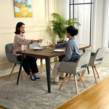 Lot de 6 fauteuils de salle à manger scandinaves pivotantes en velours côtelé gris avec accoudoirs - CROMWELL MID