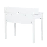 Table de coiffeuse/Bureau d'ordinateur en bois blanc avec rangement, 3 tiroirs et étagère - DEVAKI