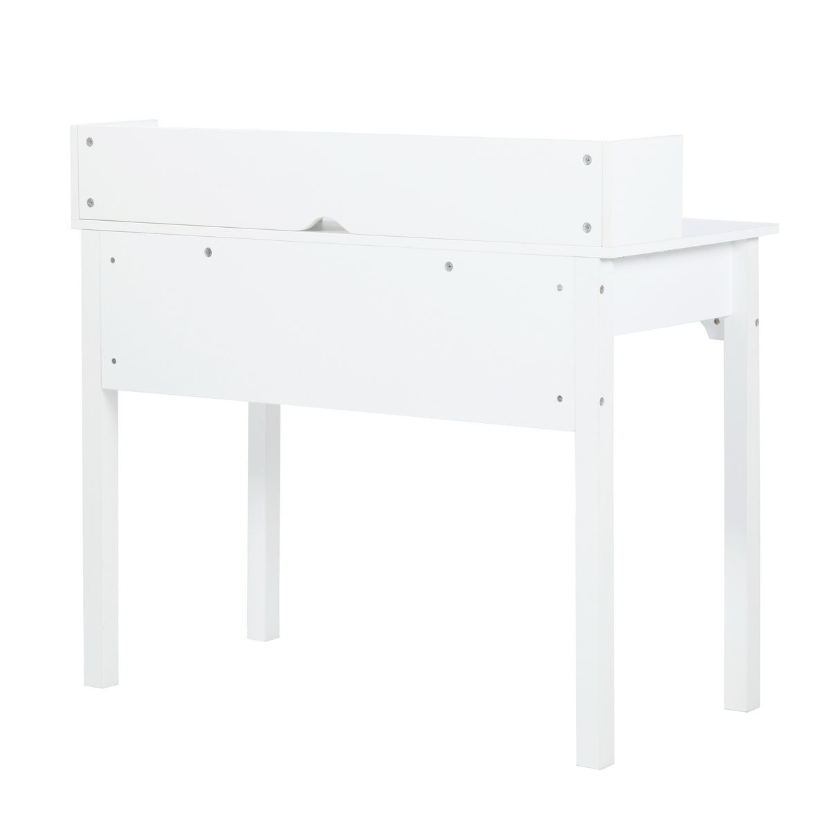 Table de coiffeuse/Bureau d'ordinateur en bois blanc avec rangement, 3 tiroirs et étagère - DEVAKI
